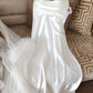 Ensemble Long Mariée nuisette + déshabillé Glamour – Satin Blanc & Tulle Transparent Taille unique standard