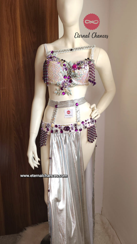 Ensemble professionnel danse orientale haute qualité Taille standard (Bonnet 75/80 B/C)