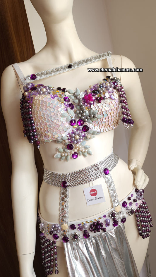 Ensemble professionnel danse orientale haute qualité Taille standard (Bonnet 75/80 B/C)
