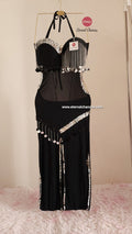 Tenue noir argenté danse orientale taille standard
