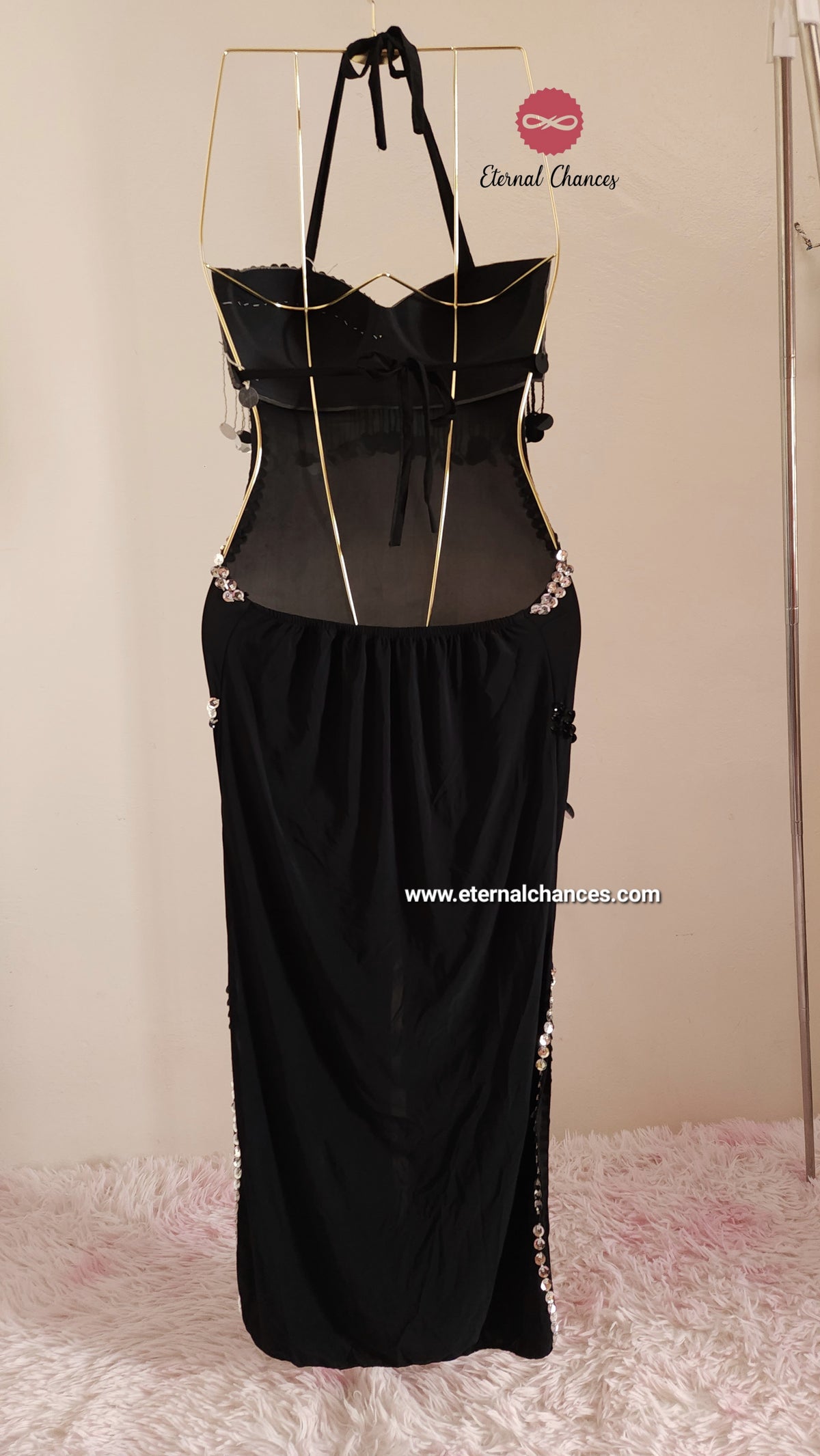 Tenue noir argenté danse orientale taille standard