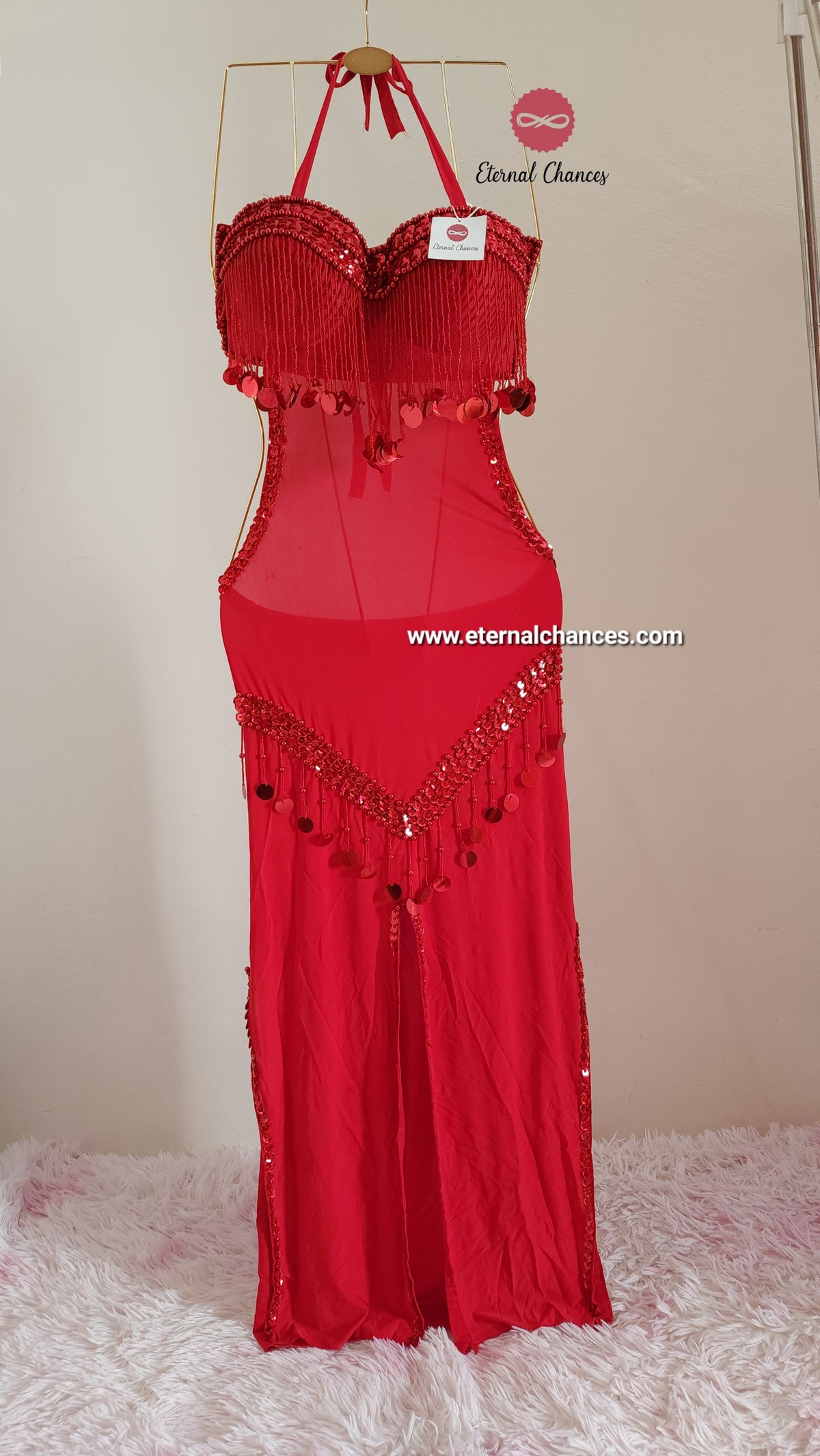 Tenue rouge danse orientale taille standard