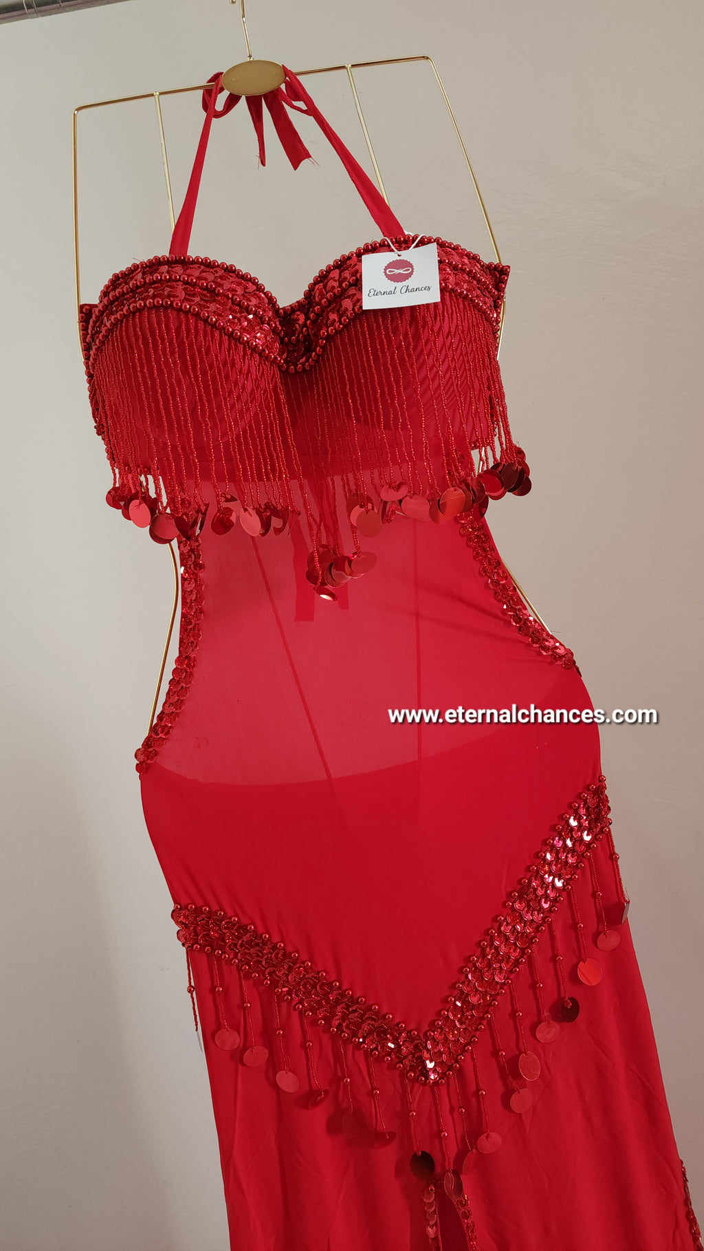 Tenue rouge danse orientale taille standard