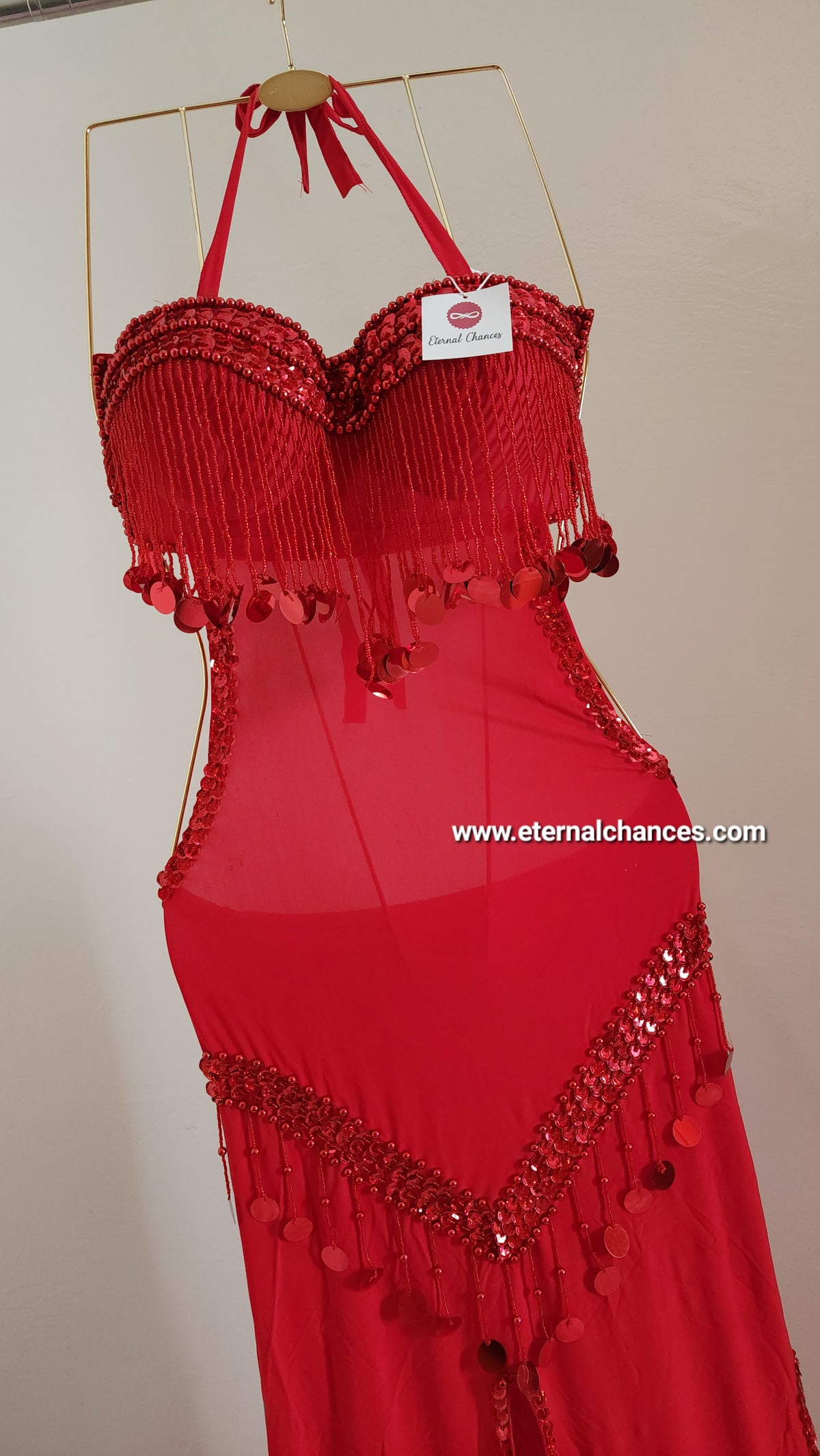 Tenue rouge danse orientale taille standard