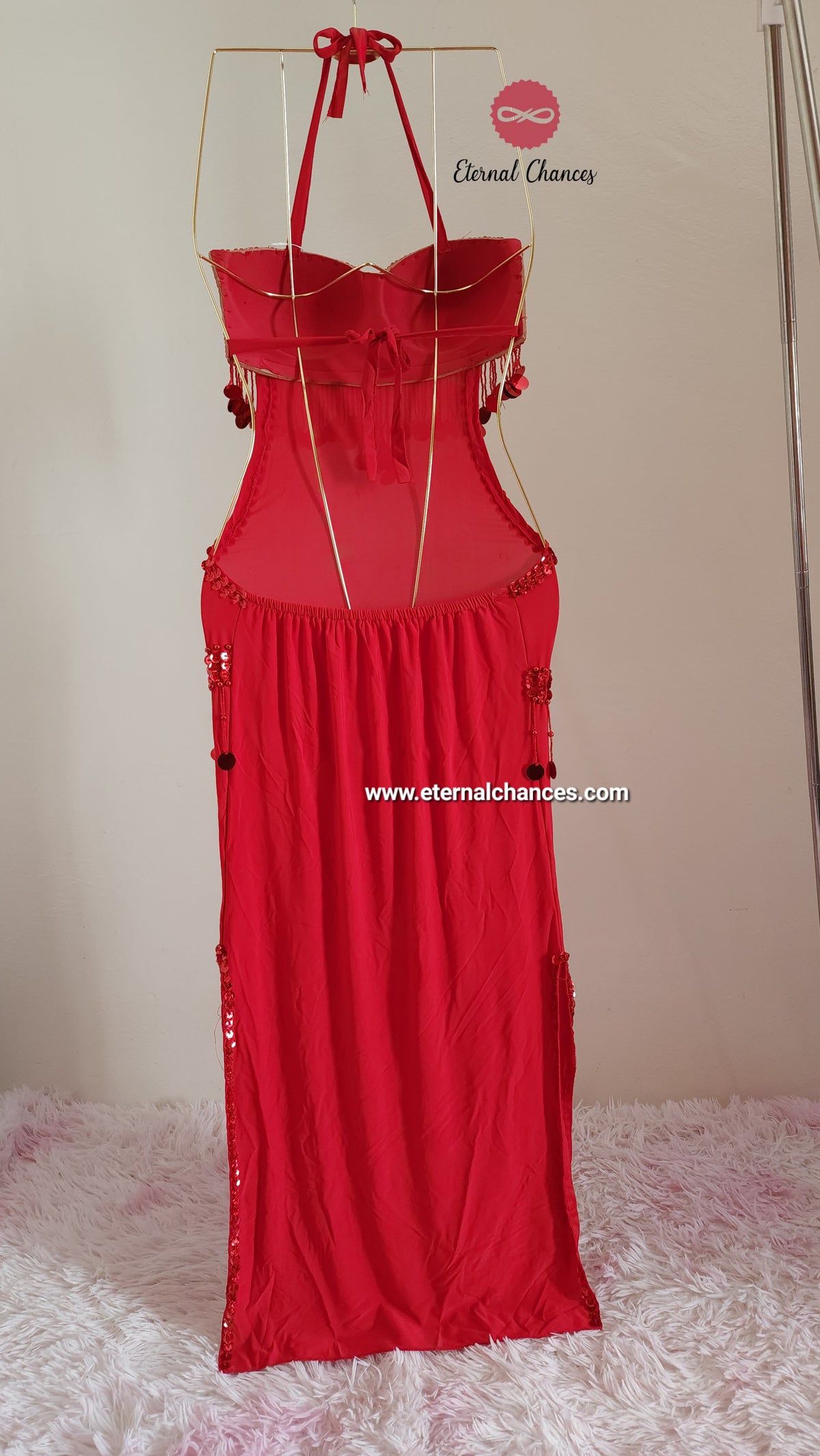 Tenue rouge danse orientale taille standard