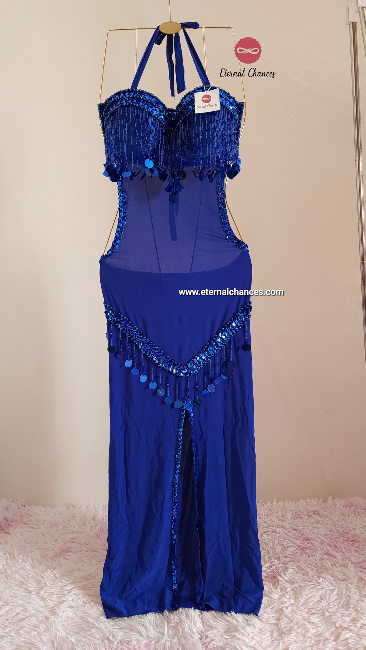 Tenue bleu roi danse orientale taille standard