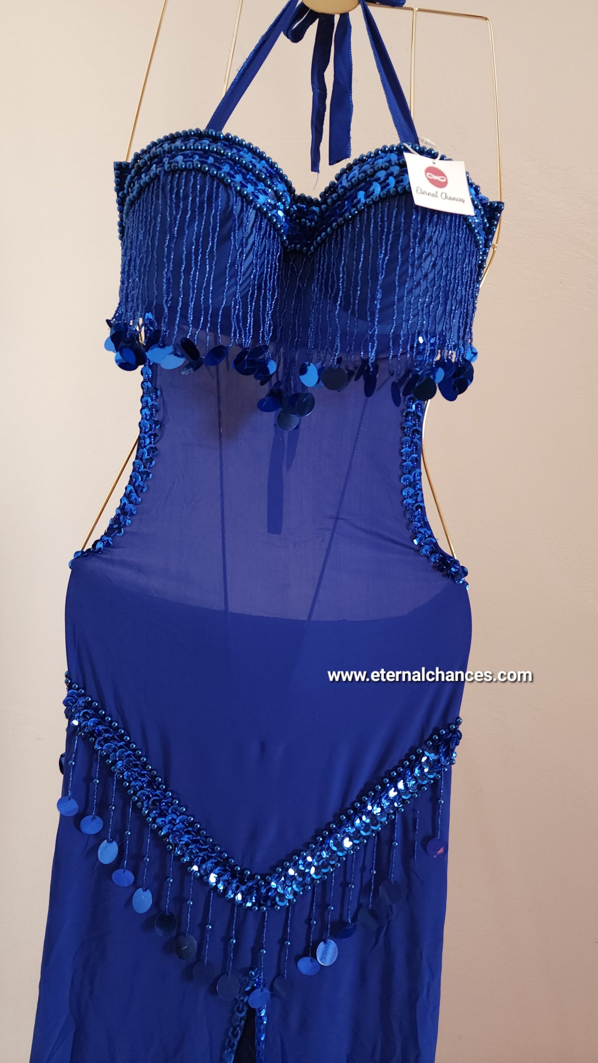 Tenue bleu roi danse orientale taille standard
