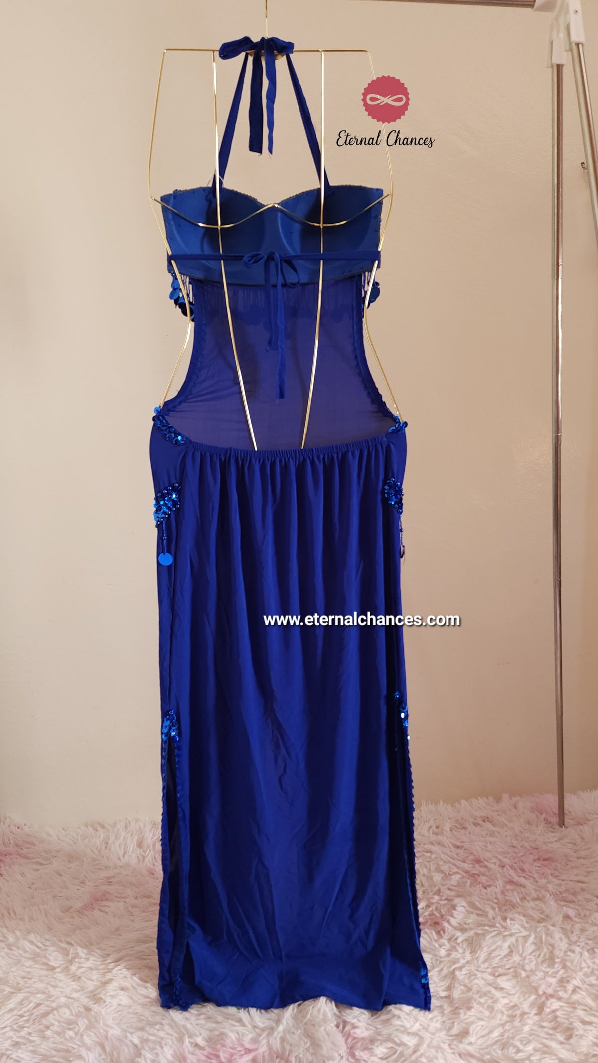 Tenue bleu roi danse orientale taille standard