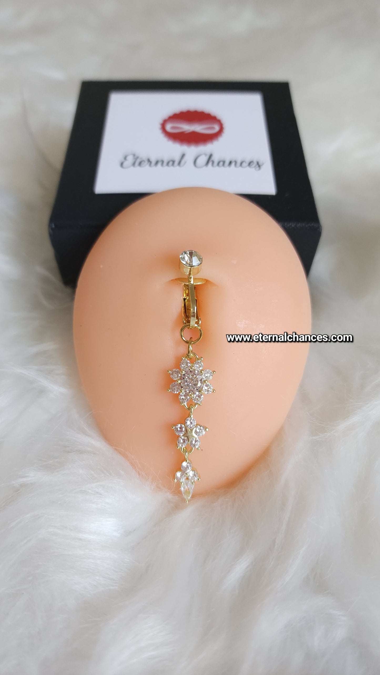 Clip de nombril doré sans piercing أكسسوار السرة ذهبي دون ثقب