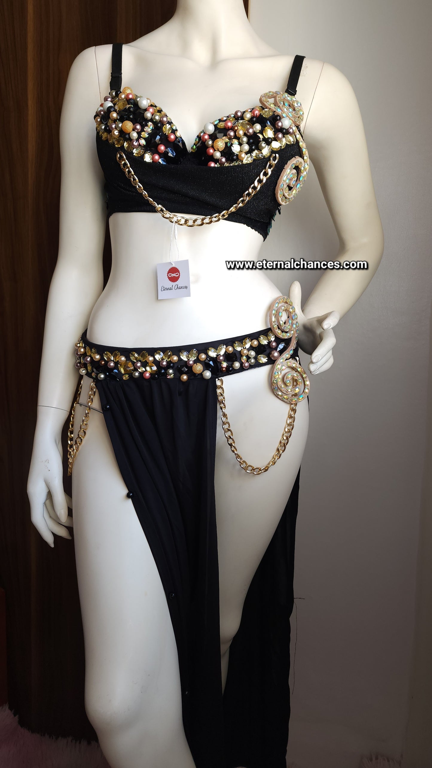 Ensemble professionnel danse orientale haute qualité Taille standard (Bonnet 75/80 B/C)