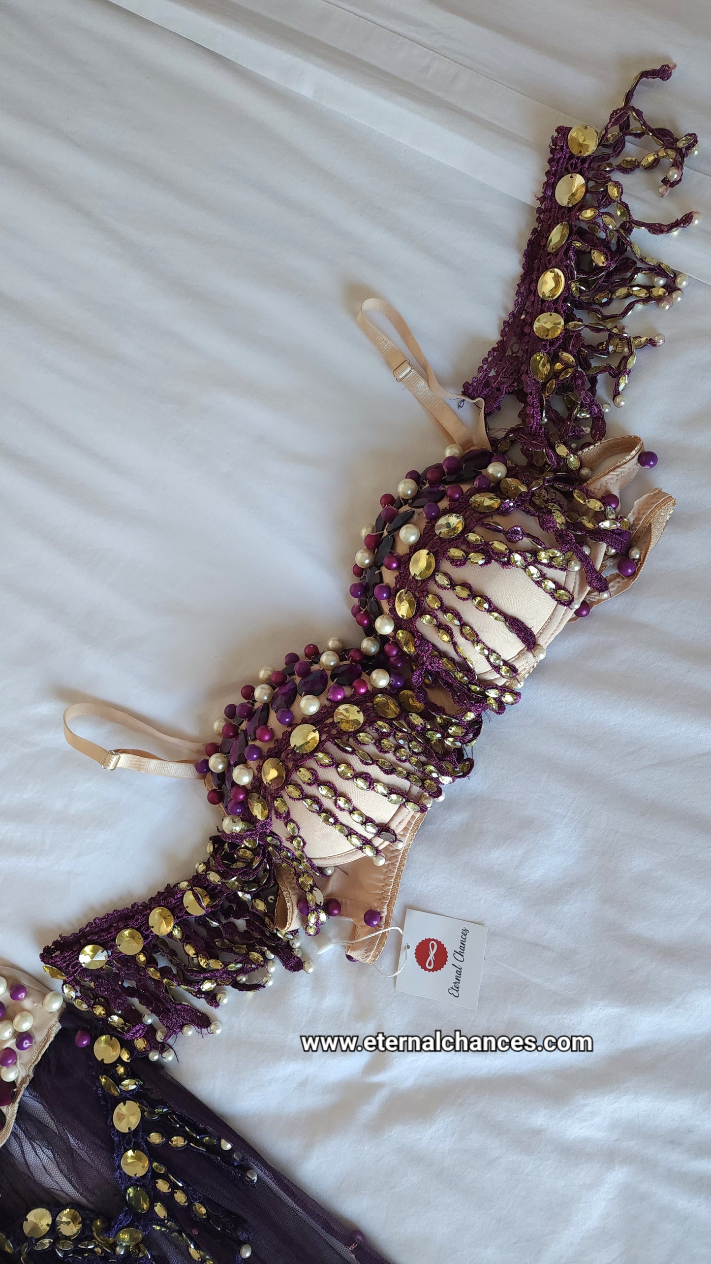 Ensemble professionnel danse orientale haute qualité Taille standard (bonnet 80/85 B/C)