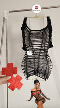 Lingerie résille + Cache-tétons taille unique élastique