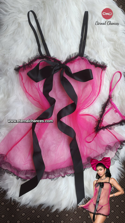 Nuisette + string transparente Taille S M L