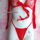 Ensemble rouge 3 pièces élastique taille unique