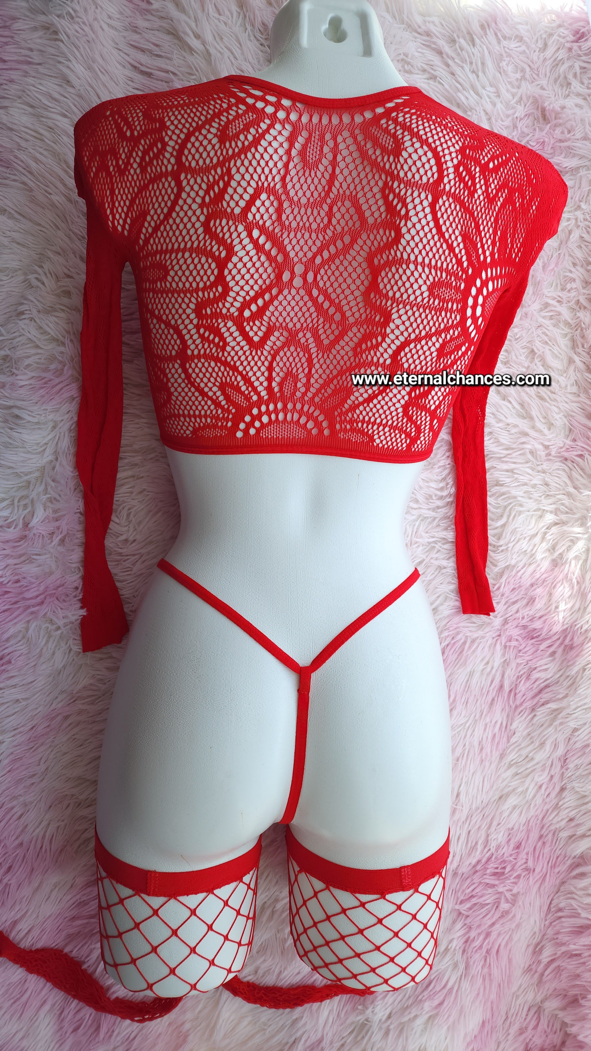 Ensemble rouge 3 pièces élastique taille unique