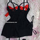 Ensemble 3 pièces Nuisette+string+bas Taille S M L