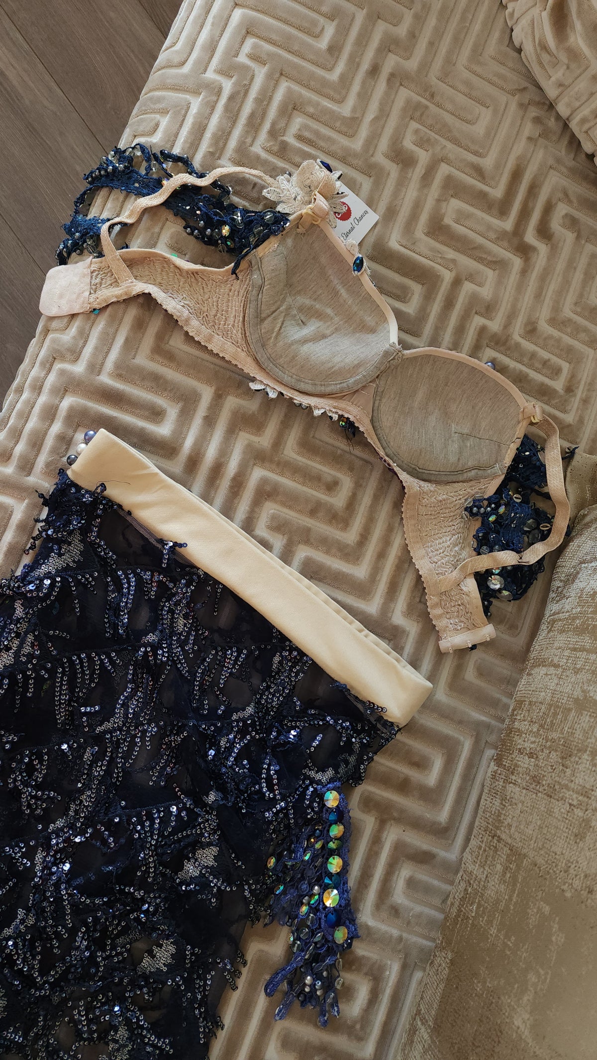 Ensemble professionnel danse orientale haute qualité Taille standard (Bonnet 75/80 B/C)