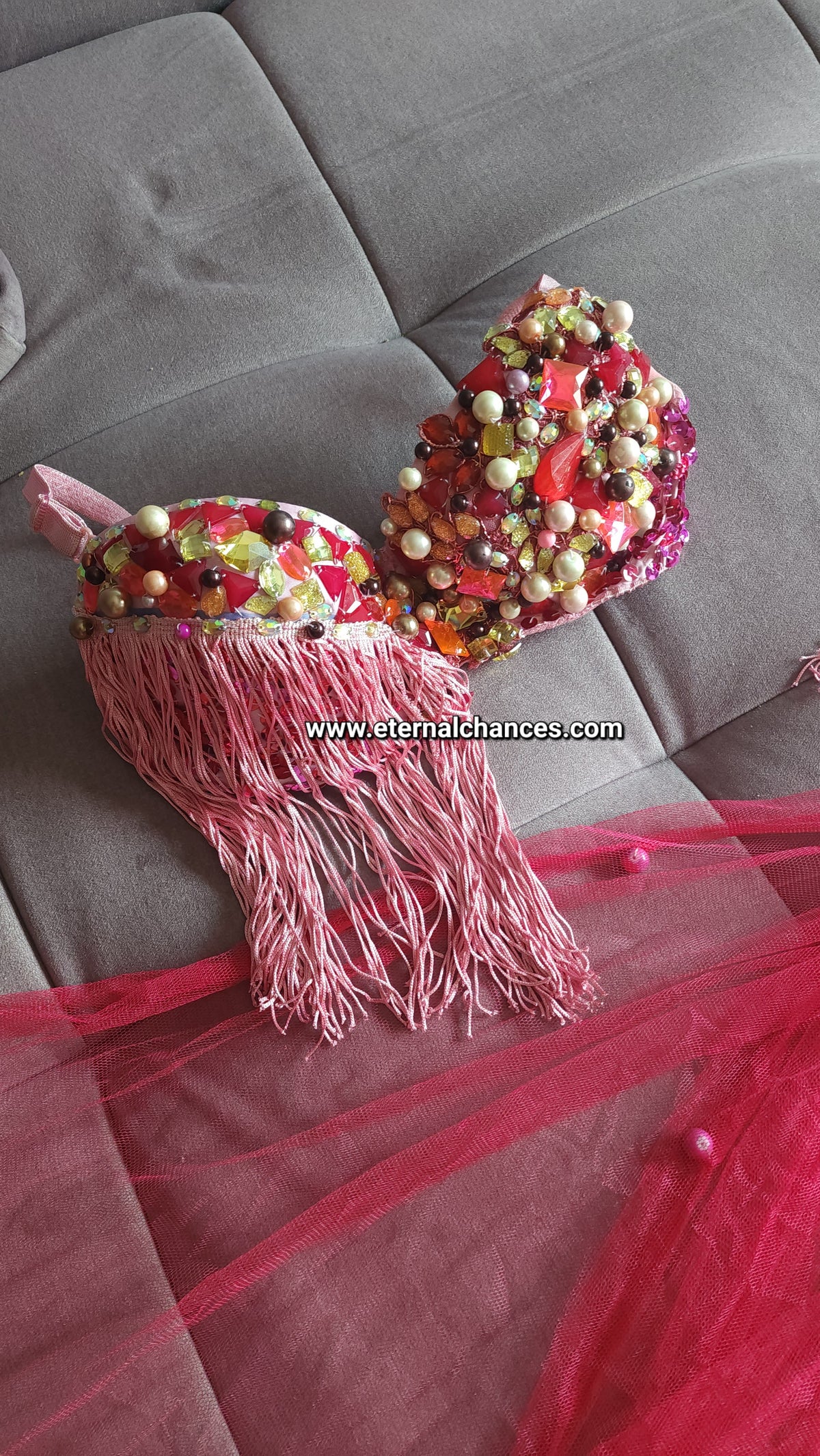 Ensemble professionnel danse orientale haute qualité Taille standard (bonnet 75/80 B/C)