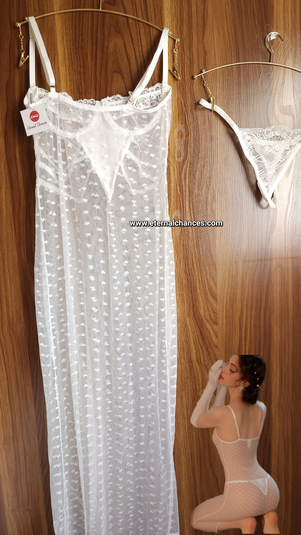 Nuisette avec tanga transparente taille S M L XL