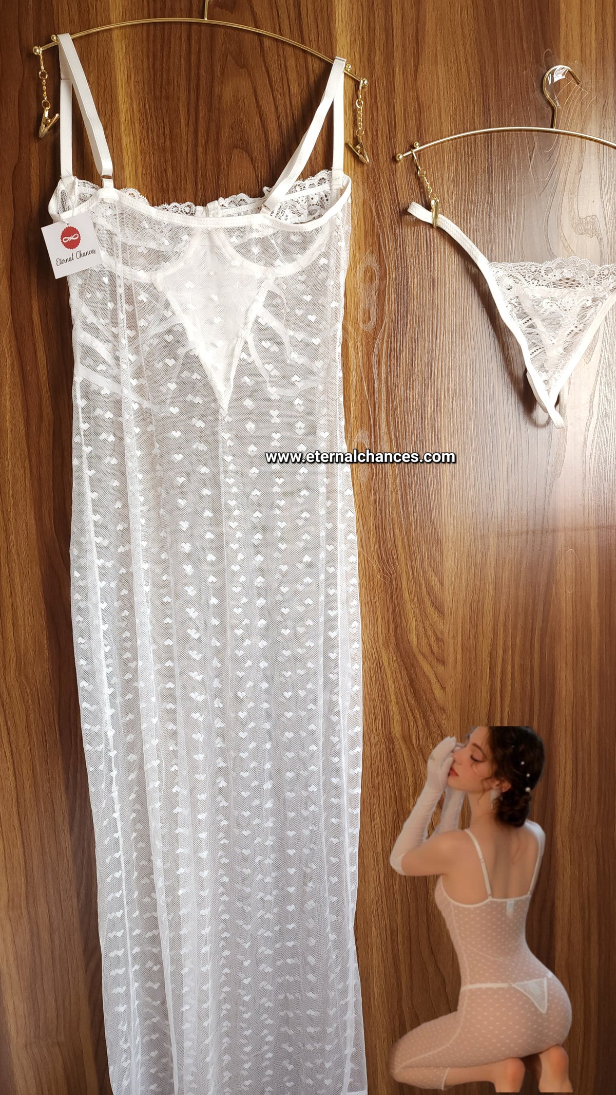 Nuisette avec tanga transparente taille S M L XL