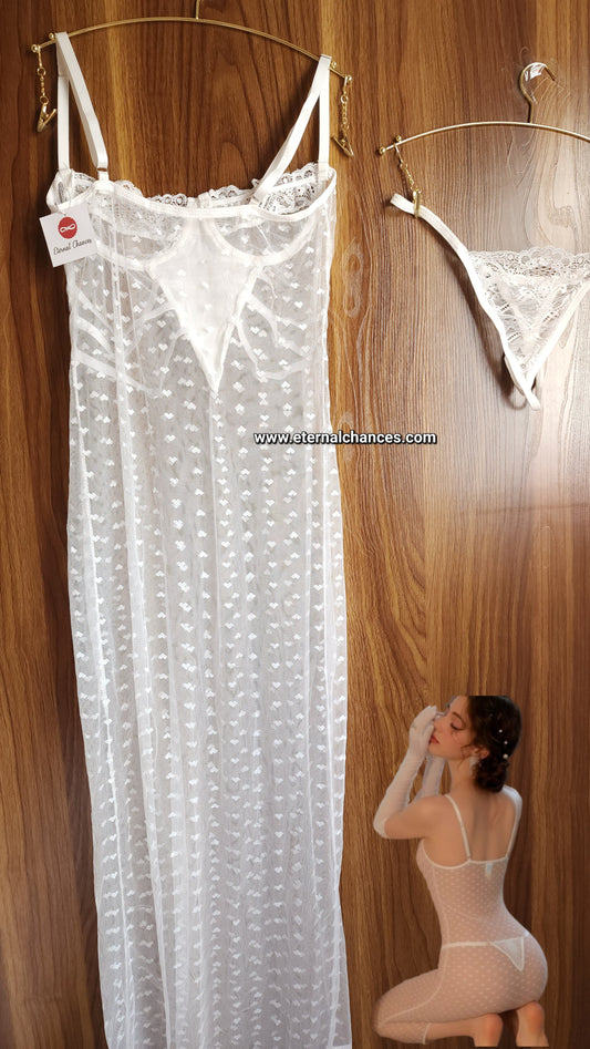 Nuisette avec tanga transparente taille S M L XL