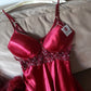 Édition Royale - Ensemble long rouge rubis déshabillé + Nuisette (taille standard)