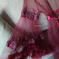 Édition Royale - Ensemble long rouge rubis déshabillé + Nuisette (taille standard)