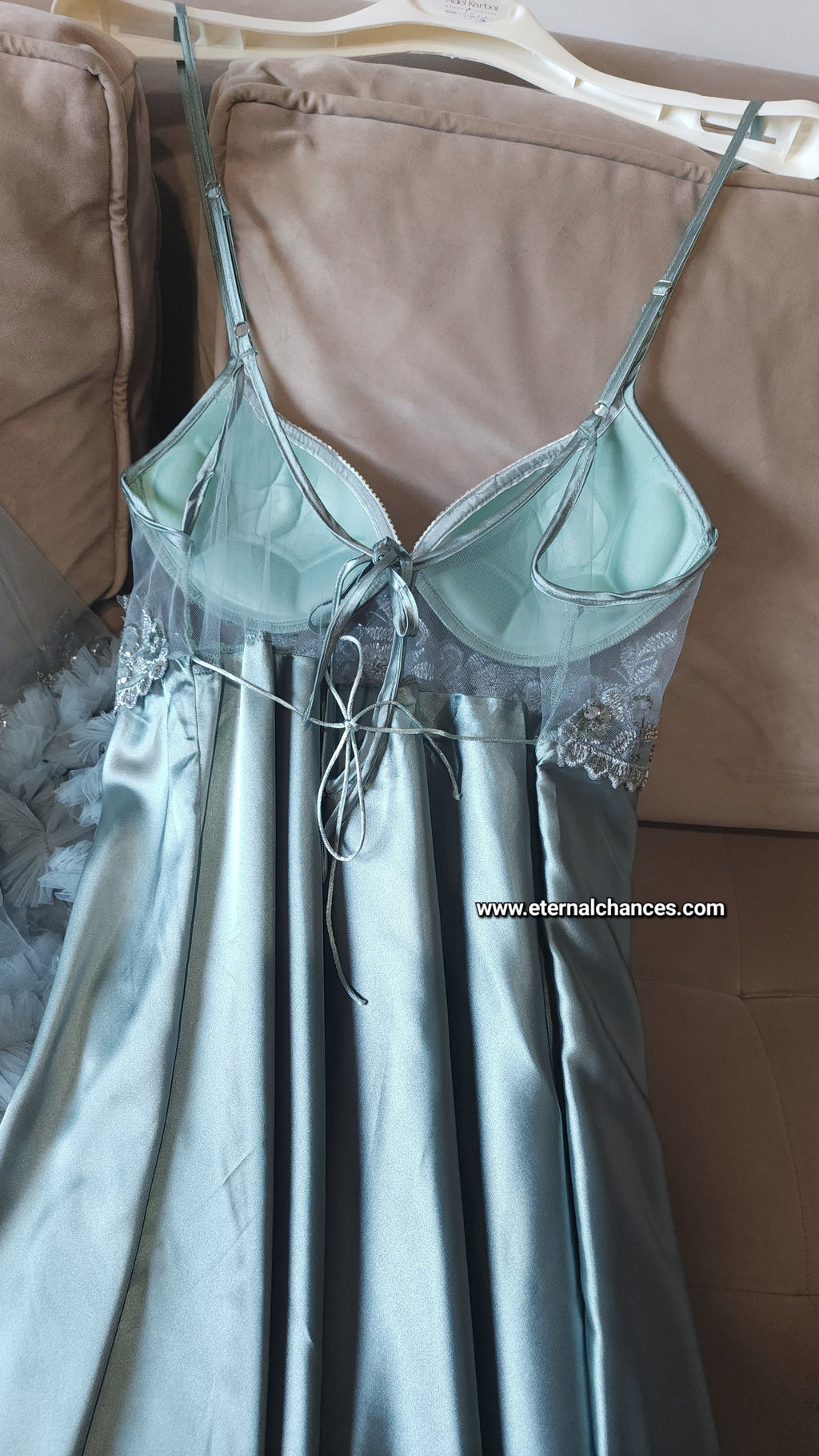 Édition Royale - Ensemble long vert mint déshabillé + Nuisette (taille standard ajustable)