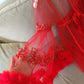 Édition Royale - Ensemble long rouge déshabillé + Nuisette (taille standard)