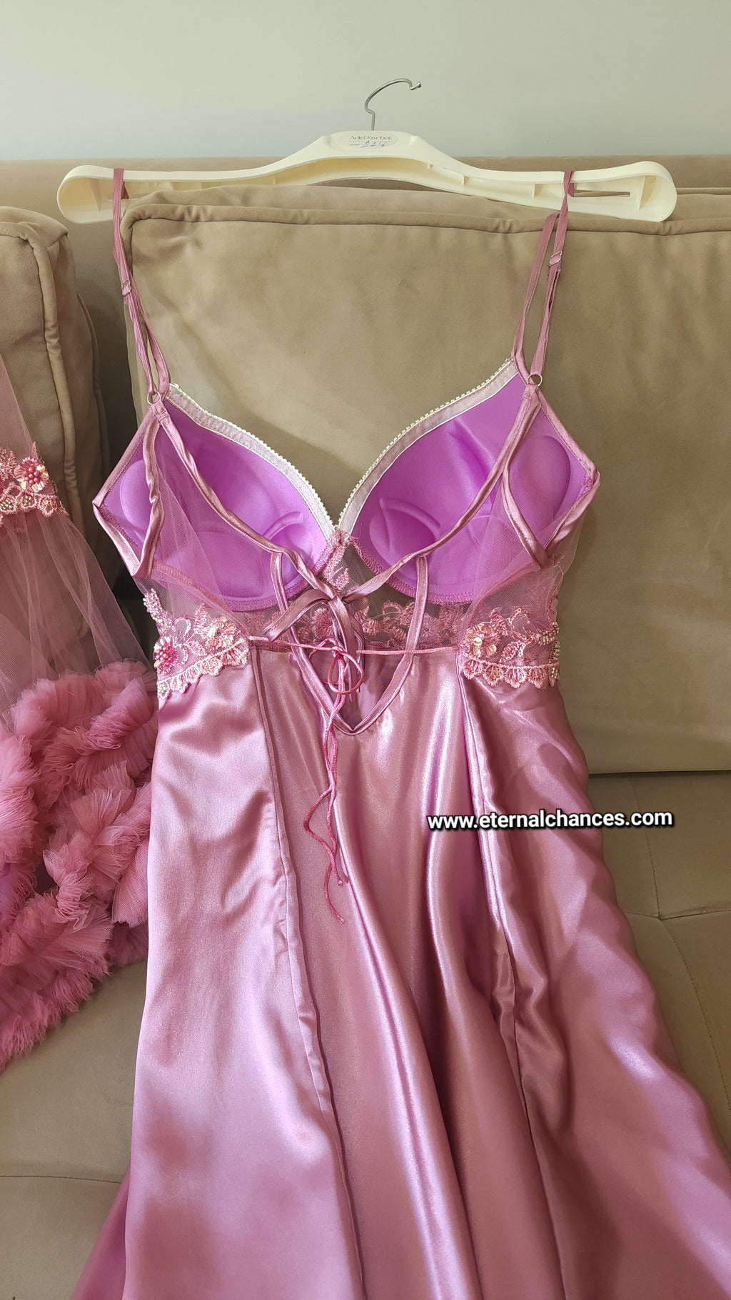 Édition Royale - Ensemble long lavande claire déshabillé + Nuisette (taille standard ajustable)