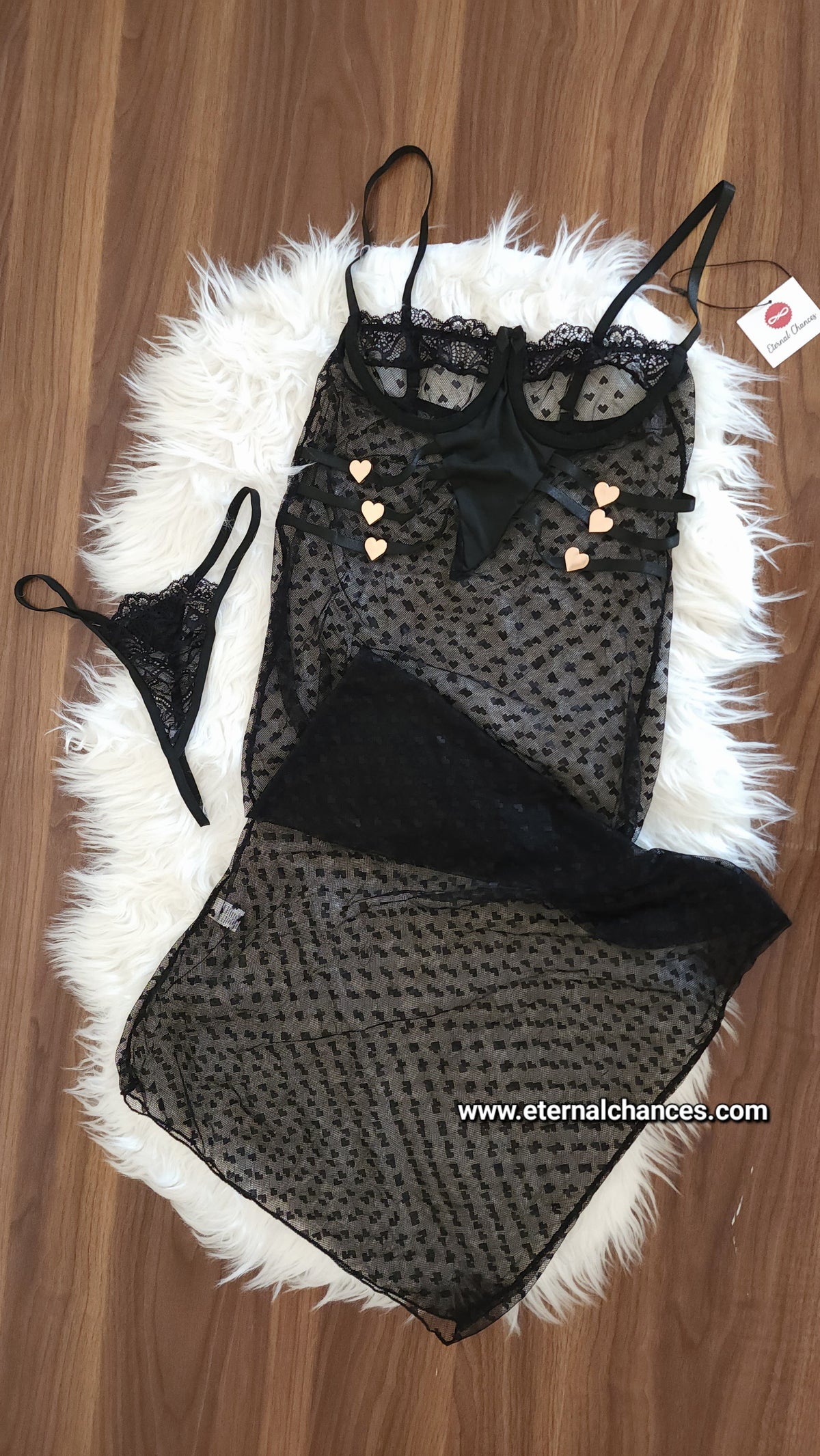 Nuisette + string transparente Taille unique SM