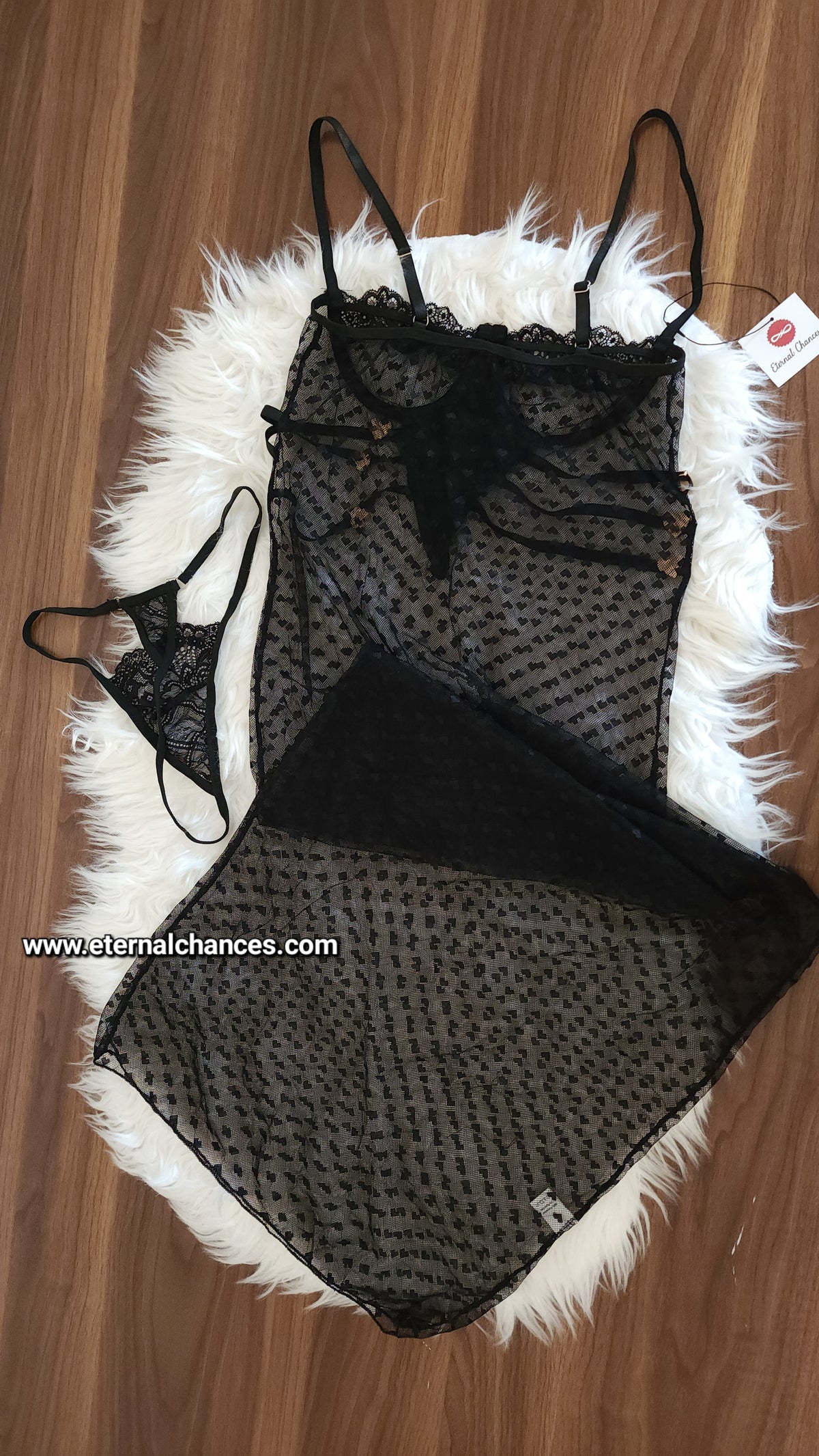 Nuisette + string transparente Taille unique SM