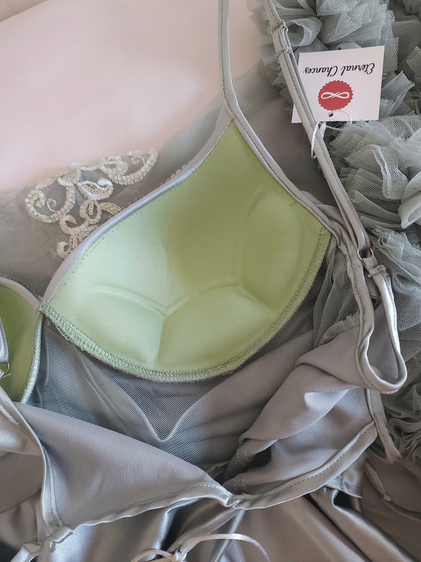 Édition Royale - Ensemble court vert mint déshabillé + Nuisette (taille standard ajustable)