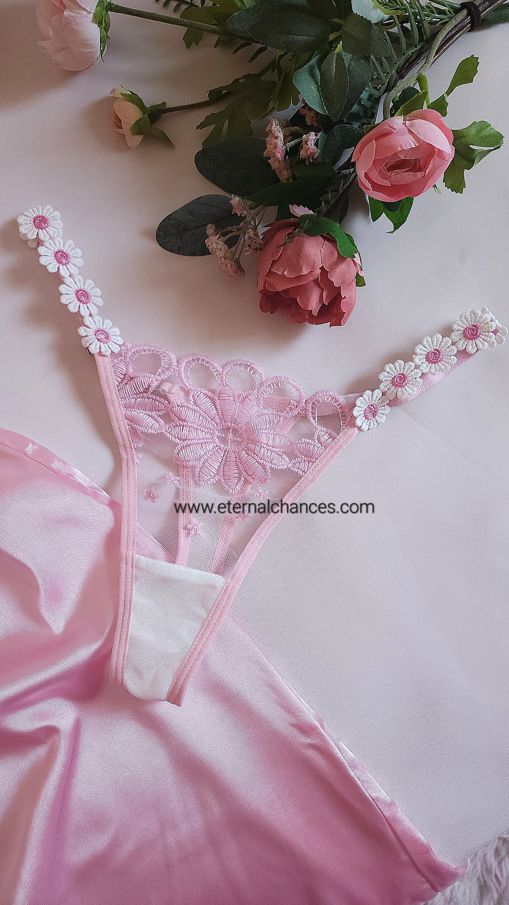 Ensemble 4 pièces satin, tulle & dentelle taille S M L XL