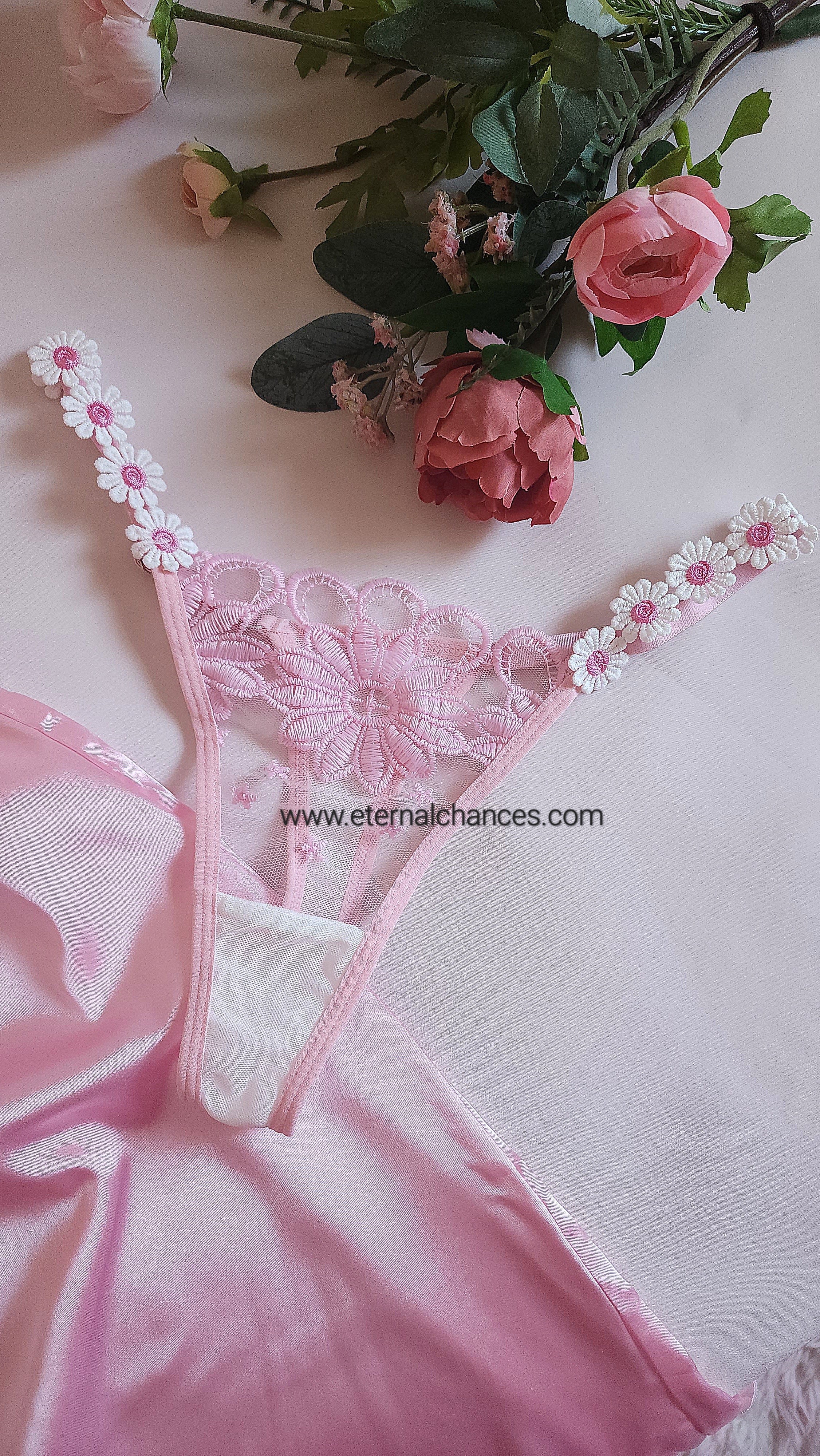 Ensemble 4 pièces satin, tulle & dentelle taille S M L XL