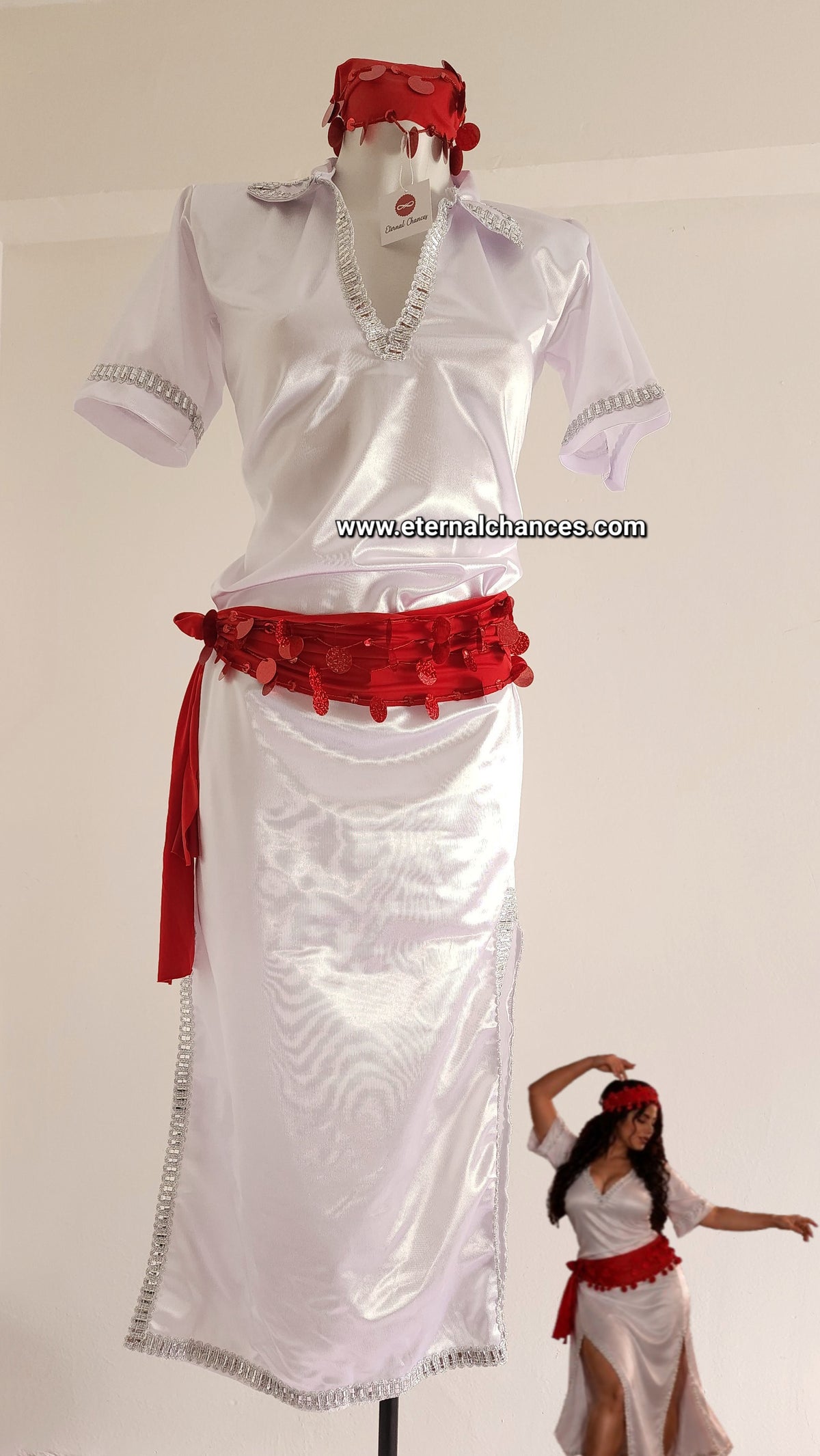 Tenue satinée 3 pièces danse orientale taille S M L XL