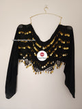 Ceinture danse orientale noir doré