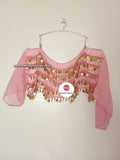 Ceinture danse orientale rose doré