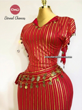 Nancy + ceinture rouge doré taille standard [DL06]