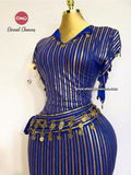 Nancy + ceinture bleu roi doré taille standard [DL06]