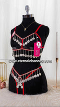 Lingerie danse orientale rouge ouvert taille unique ajustable [HC4]