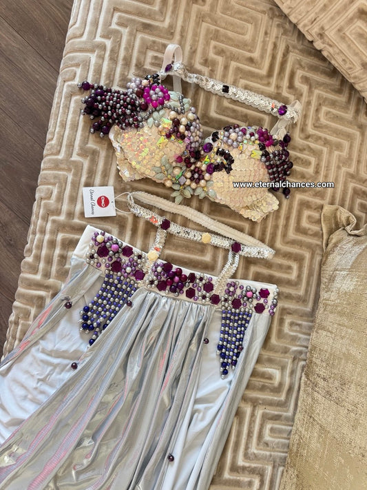 Ensemble professionnel danse orientale haute qualité Taille standard (Bonnet 75/80 B/C)