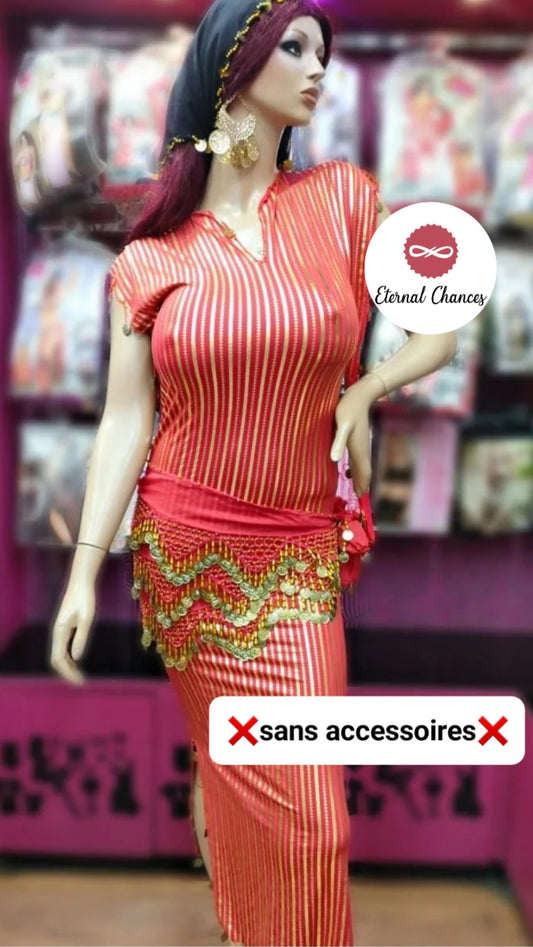 Rouge Doré Tenue de danse 🇪🇬 taille standard -sans accessoires-