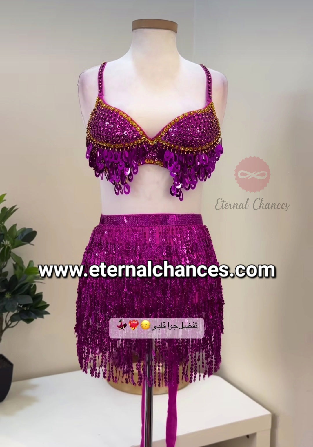 Ensemble 2 pièces danse orientale taille unique XS.S.M Bonnet A/B 75