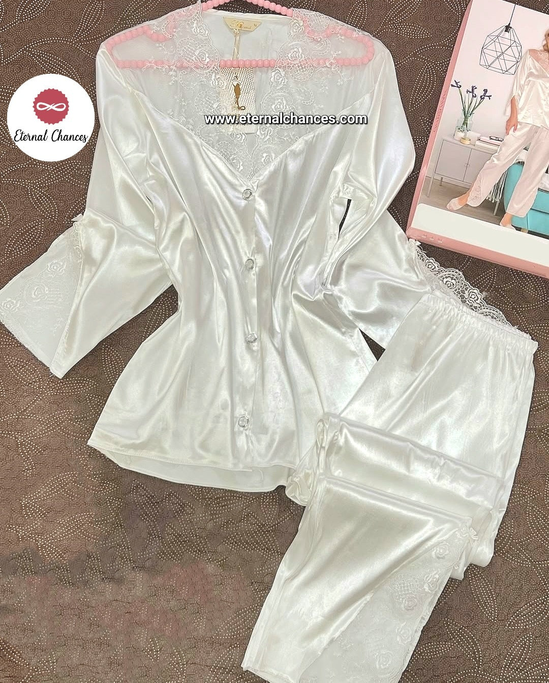 Pyjama satin dentelle Taille M L XL