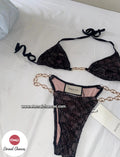 Bikini "GUCCI" a chaine doré (M)