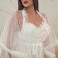 Ensemble Nuisette + Déshabillé Charme Raffiné en Satin & Tulle à Pois Taille standard