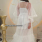 Ensemble Nuisette + Déshabillé Charme Raffiné en Satin & Tulle à Pois Taille standard