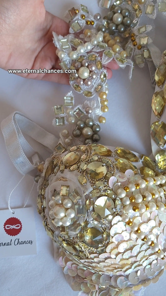 Ensemble professionnel danse orientale haute qualité Taille standard (Bonnet 75/80 B/C)