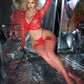 Ensemble rouge 3 pièces élastique taille unique